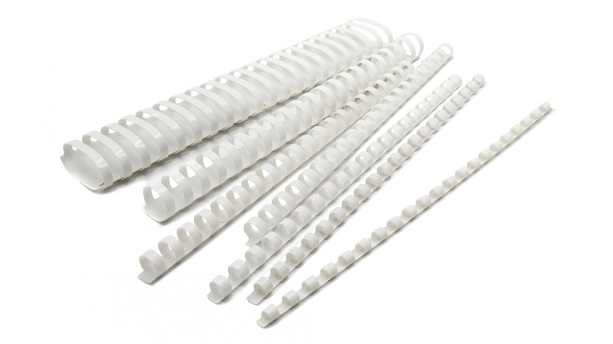 Пластикова пружина А4 6мм, білий уп.100шт BINDITEK (000010781)